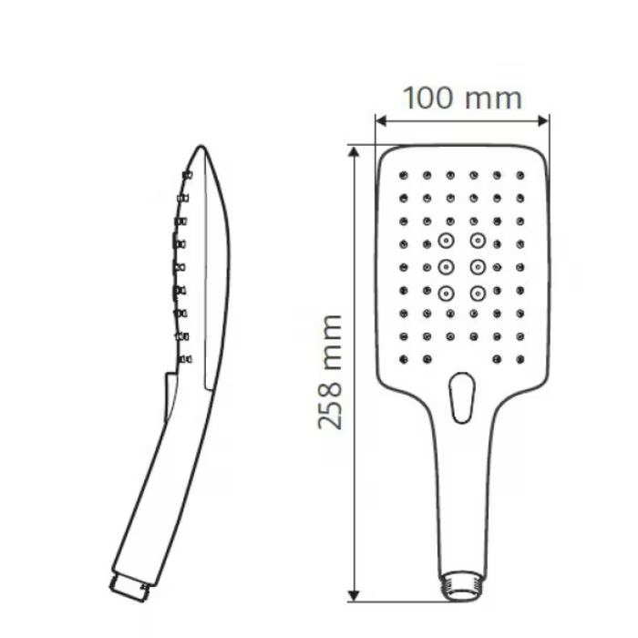 HSK Design-Handbrause AquaSwitch Softcube mit Brauseschlauch und Halterung